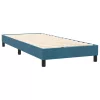  sötétkék bársony rugós és LED-es ágy matraccal 80x210 cm
