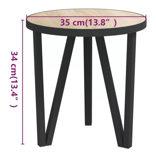  sonoma-tölgyszínű MDF dohányzóasztal Ø35 cm