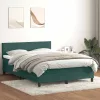  sötétzöld bársony rugós és LED-es ágy matraccal 160x220 cm