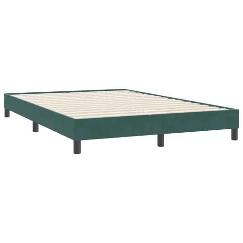  sötétzöld bársony rugós és LED-es ágy matraccal 160x220 cm
