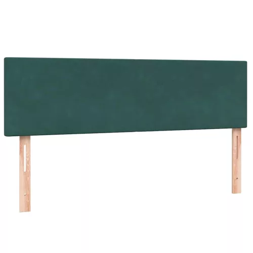  sötétzöld bársony rugós és LED-es ágy matraccal 160x220 cm