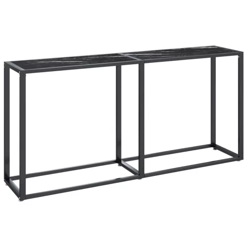  fekete márvány edzett üveg tálalóasztal 160 x 35 x 75,5 cm