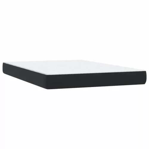  fekete bársony rugós és LED-es ágy matraccal 160x210 cm