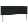  fekete bársony rugós és LED-es ágy matraccal 160x210 cm
