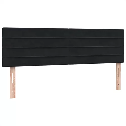  fekete bársony rugós és LED-es ágy matraccal 160x210 cm