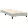  világosszürke bársony rugós és LED-es ágy matraccal 80x210 cm