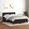  fekete bársony rugós és LED-es ágy matraccal 160x210 cm