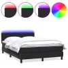  fekete bársony rugós és LED-es ágy matraccal 160x210 cm