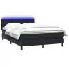  fekete bársony rugós és LED-es ágy matraccal 160x210 cm