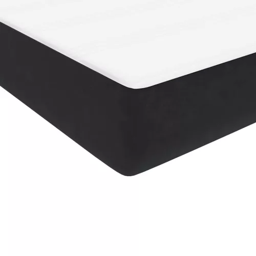  fekete bársony rugós és LED-es ágy matraccal 160x210 cm