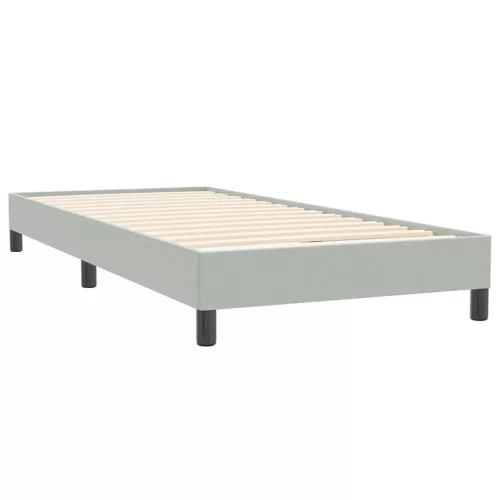  világosszürke bársony rugós és LED-es ágy matraccal 80x220 cm