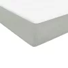  világosszürke bársony rugós és LED-es ágy matraccal 80x220 cm
