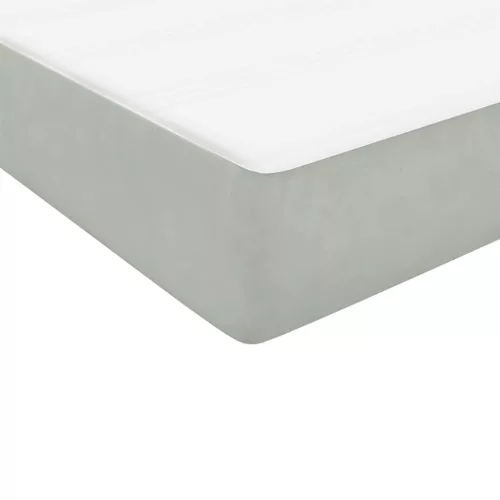  világosszürke bársony rugós és LED-es ágy matraccal 80x220 cm