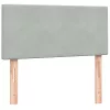  világosszürke bársony rugós ágy matraccal 90x210 cm