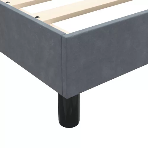  sötétszürke bársony rugós ágy matraccal 80x220 cm