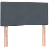  sötétszürke bársony rugós ágy matraccal 90x220 cm