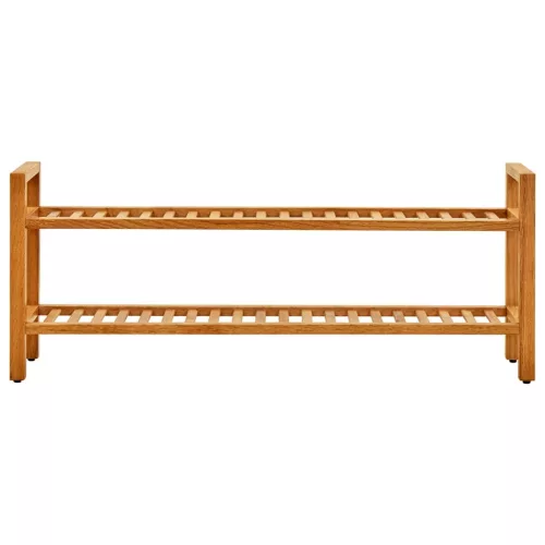  tömör tölgyfa cipőtartó 2 polccal 100 x 27 x 40 cm