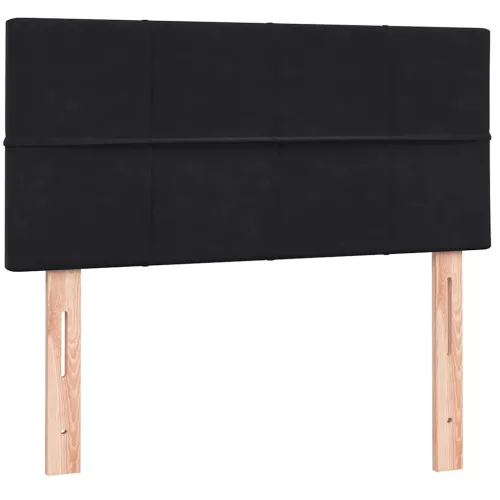  fekete bársony rugós ágy matraccal 80x220 cm