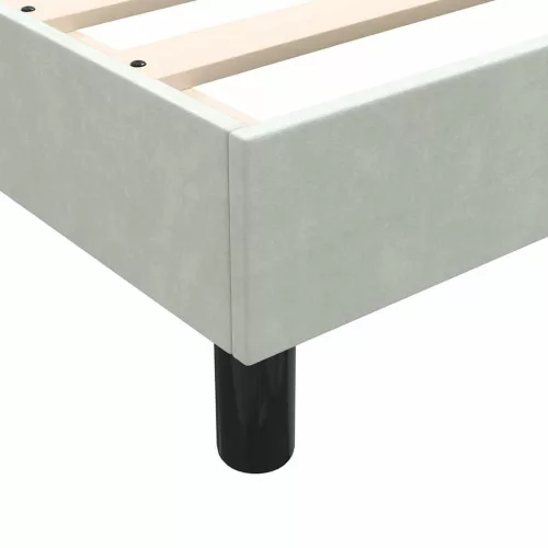  világosszürke bársony rugós ágy matraccal 90x210 cm
