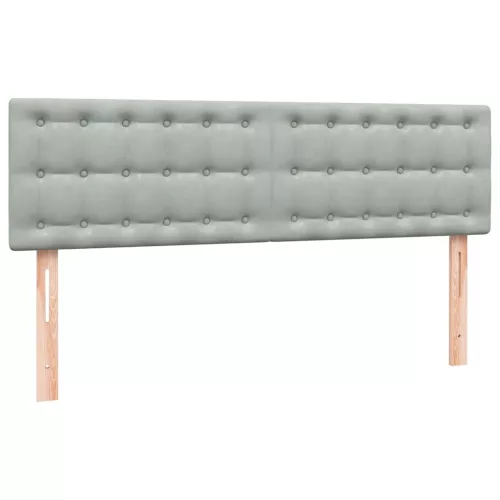  világosszürke bársony rugós ágy matraccal 160x210 cm