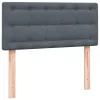  sötétszürke bársony rugós ágy matraccal 80x220 cm