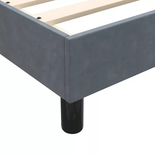  sötétszürke bársony rugós ágy matraccal 80x220 cm