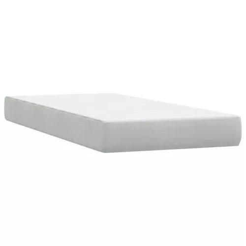  világosszürke bársony rugós ágy matraccal 80x210 cm