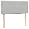  világosszürke bársony rugós ágy matraccal 80x210 cm