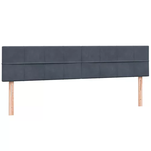  sötétszürke bársony rugós ágy matraccal 180x210 cm