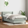  világosszürke bársony rugós ágy matraccal 90x210 cm