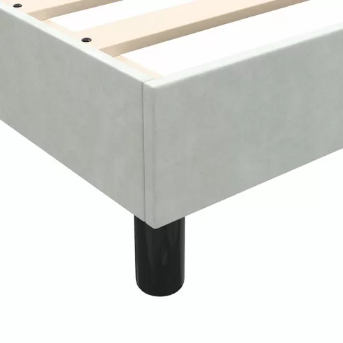  világosszürke bársony rugós ágy matraccal 90x210 cm