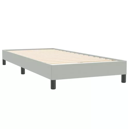  világosszürke bársony rugós ágy matraccal 80x220 cm