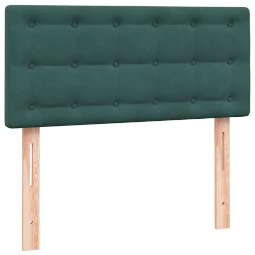  sötétzöld bársony rugós ágy matraccal 80x220 cm