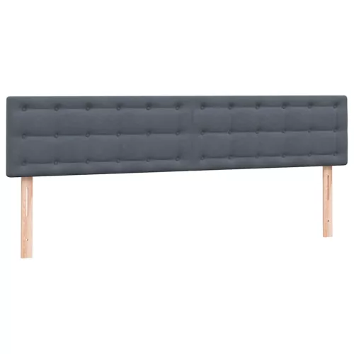  sötétszürke bársony rugós ágy matraccal 180x220 cm