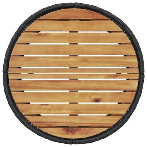  fekete polirattan félkör kerti kanapé asztallal és párnákkal