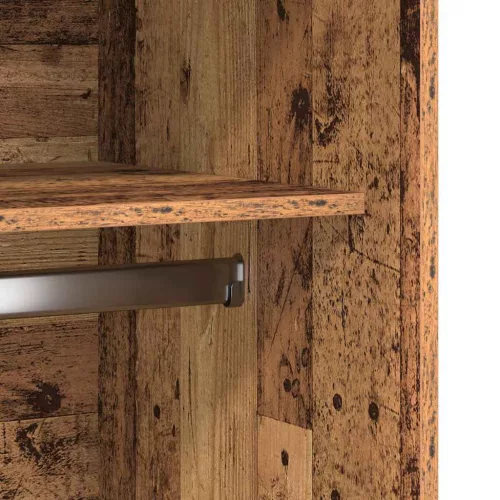  antik fa színű szerelt fa ruhásszekrény 100 x 50 x 200 cm