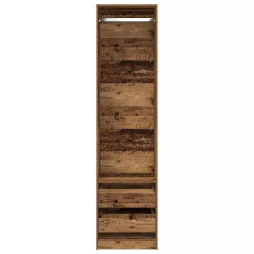  antik fa színű szerelt fa ruhásszekrény 50 x 50 x 200 cm