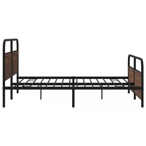  barna tölgy színű fém ágykeret matrac nélkül 200 x 200 cm