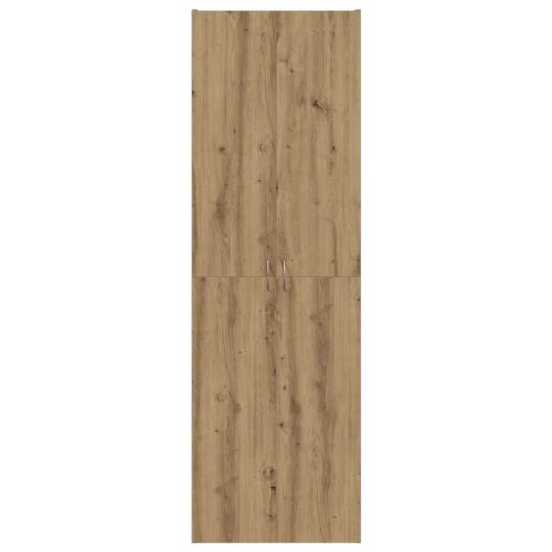  kézműves tölgy színű szerelt fa magasszekrény 60 x 32 x 190 cm