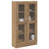  kézműves tölgy színű szerelt fa magasszekrény 82,5x30,5x150 cm