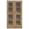  kézműves tölgy színű szerelt fa magasszekrény 82,5x30,5x150 cm
