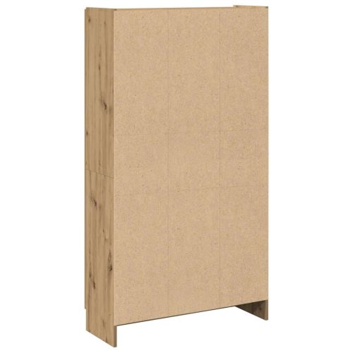  kézműves tölgy színű szerelt fa magasszekrény 82,5x30,5x150 cm