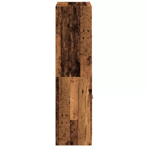  antik fa színű szerelt fa magasszekrény ajtókkal 68x37x142 cm
