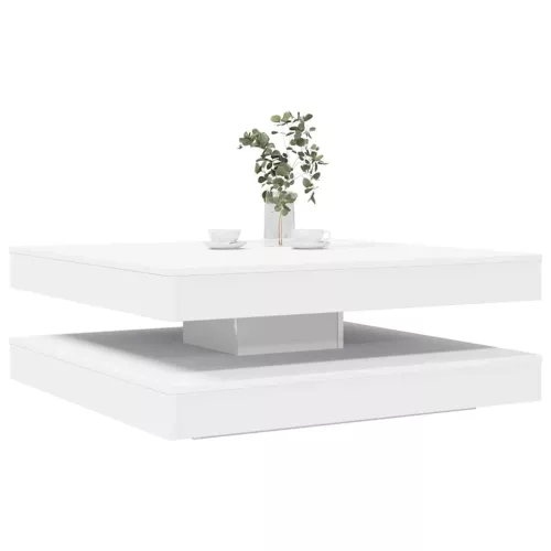  fehér dohányzóasztal 360 fokban forgatható 90x90x34,5 cm