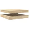  sonoma tölgy dohányzóasztal 360 fokban forgatható 90x90x34,5 cm
