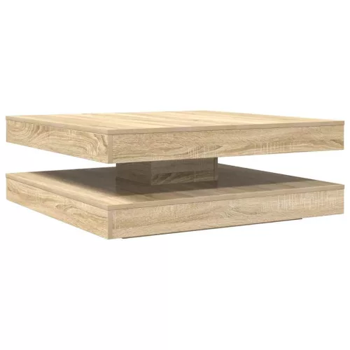  sonoma tölgy dohányzóasztal 360 fokban forgatható 90x90x34,5 cm