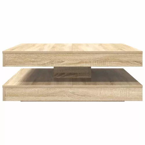  sonoma tölgy dohányzóasztal 360 fokban forgatható 90x90x34,5 cm