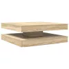  sonoma tölgy dohányzóasztal 360 fokban forgatható 90x90x34,5 cm