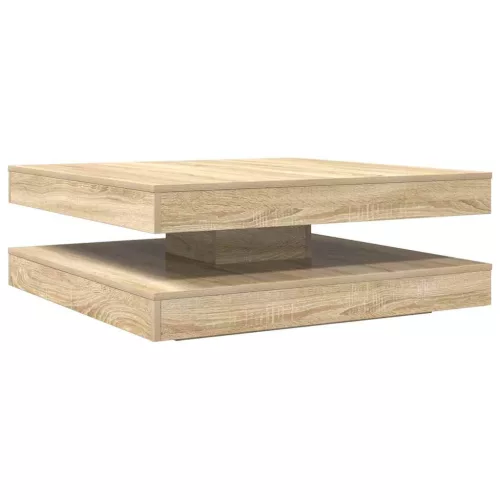  sonoma tölgy dohányzóasztal 360 fokban forgatható 90x90x34,5 cm