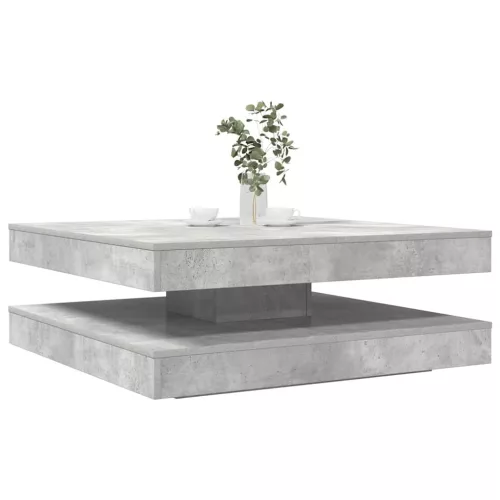  betonszürke dohányzóasztal 360 fokban forgatható 90x90x34,5 cm